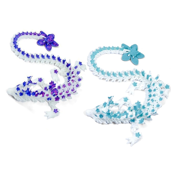 Комплект 2 интерактивни играчки SWJOYOL дракон 3D многоцветен 28см артикулиран