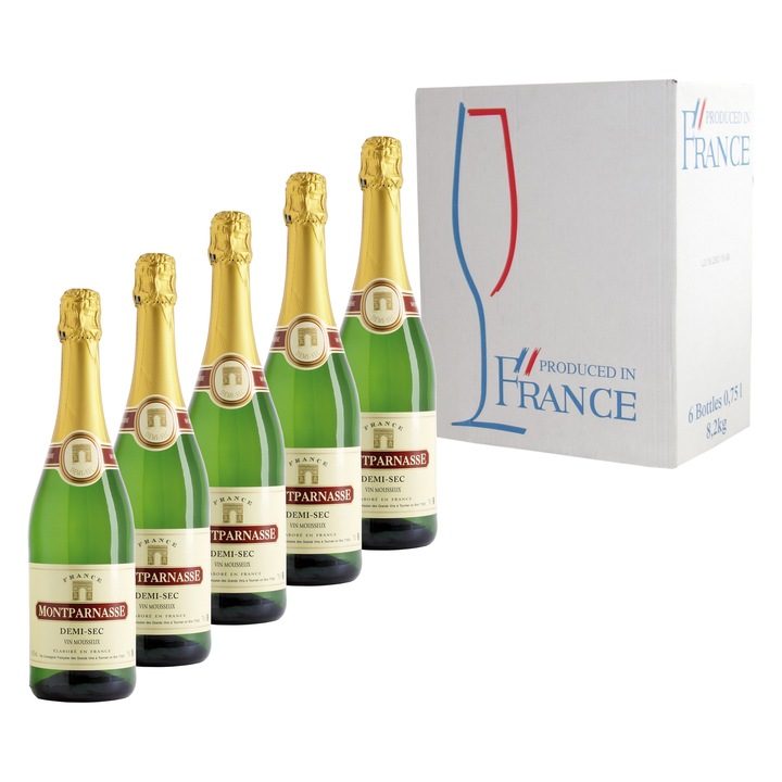 Vin spumant Montparnasse Demisec, 0.75l, 5 sticle