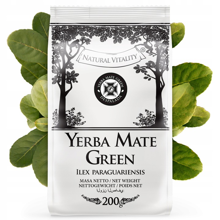 Yerba Mate Green Despalada zöld tea, 200g, gyógynövényes ízű, teáskannába töltve