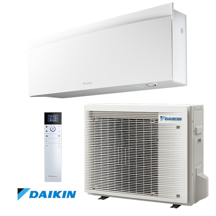 Aparat de aer conditionat inverter Daikin Emura 3 FTXJ50AW + RXJ50A, 18000 BTU, 36 m², A++, Wi-Fi, R-32, Alb