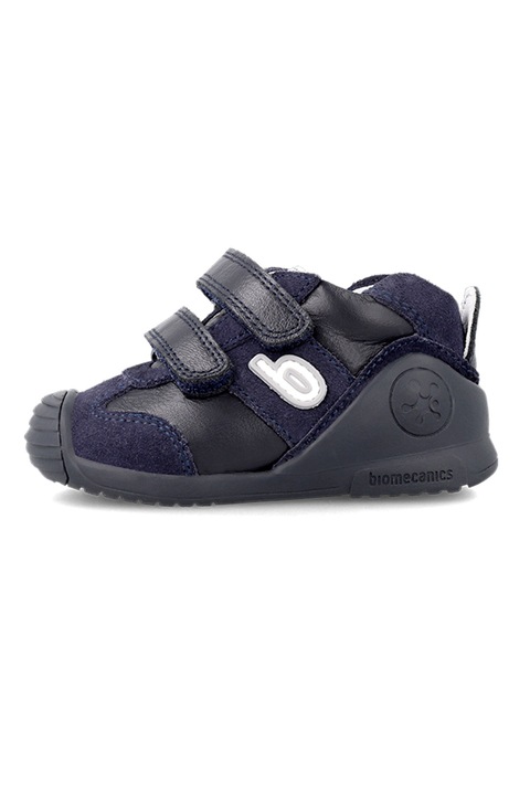 Biomecanics, Pantofi de piele cu velcro, Albastru inchis/Albastru ultramarin, 18 EU