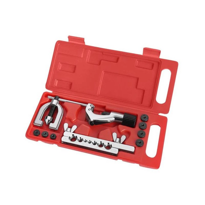 Trusă bercluit conducte frână, Kraft&Dele, 10 elemente, oțel, husa de depozitare