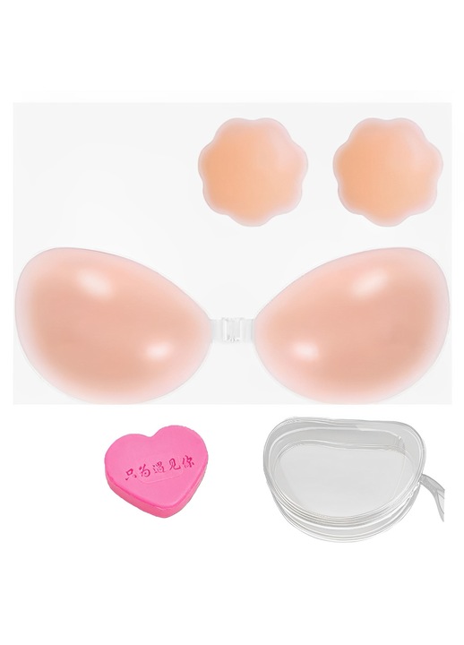 TREXORA pánt nélküli, öntapadós melltartó, láthatatlan, kényelmes, testszínű, C