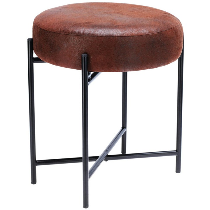 Табуретка 36 x 40 см, декорация H&S, кръгла седалка, метална конструкция, стабилна, лека, идеална за хол, спалня, коридор, модерен дизайн