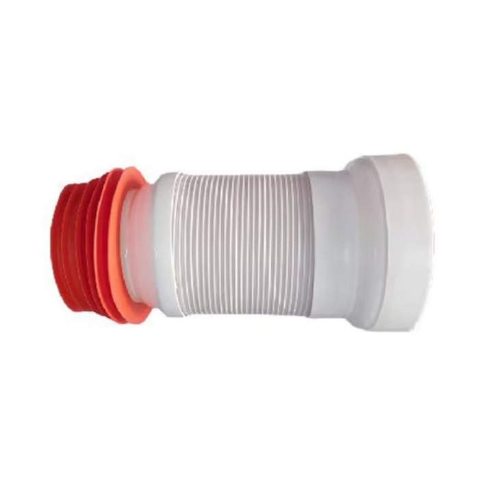 Конектор за тоалетна, гъвкав, разширяем, хоризонтална връзка с гумена тапа, сигурно уплътнение и лесен монтаж, за тоалетна и канализация