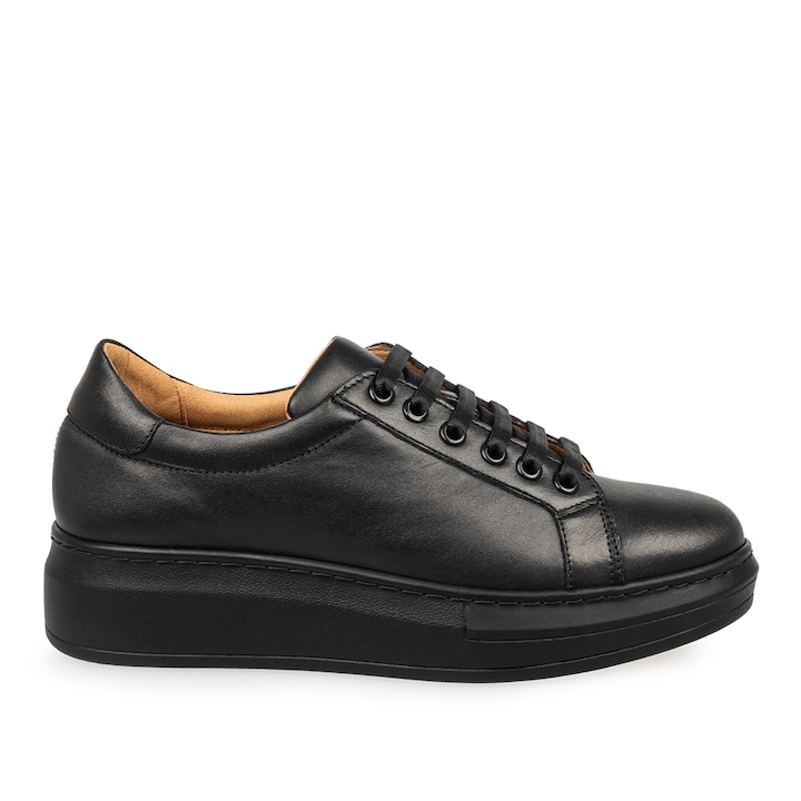 Pantofi casual dama 1997, Piele naturala, 45987, Negru