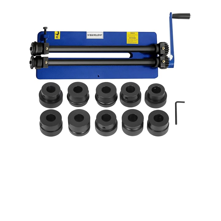 Masina de cusut cu role, gat de 45 cm, seturi de 6 matrite, constructie din otel, maner manual