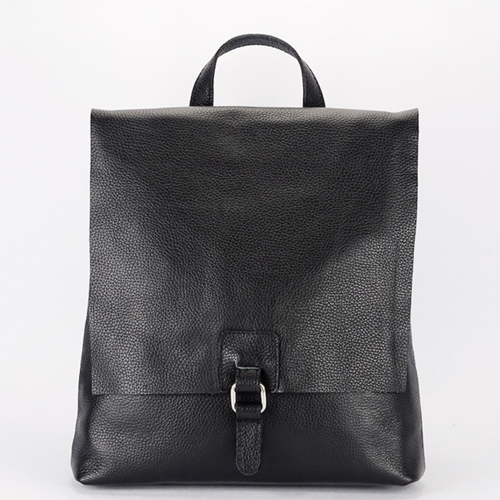 Дамска раница, От естествена кожа, 5974-28 M11, Черна