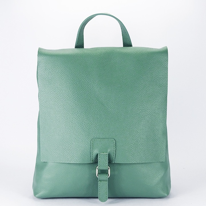 Раница 2 в 1 в ментово зелено, изработена от естествена кожа 5974-28 M11 Ментово зелено