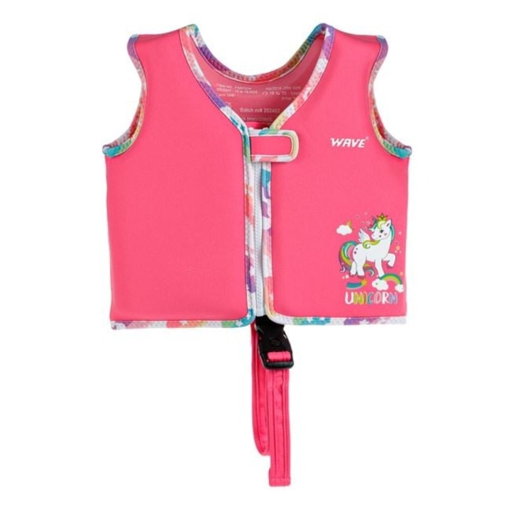 Vesta Inot Copii din Spuma Fucsia cu Unicorn, 2-3 Ani, 15-18 kg – Echipament Invatare Inot Sigur, Design Fetelor – ANTBro®