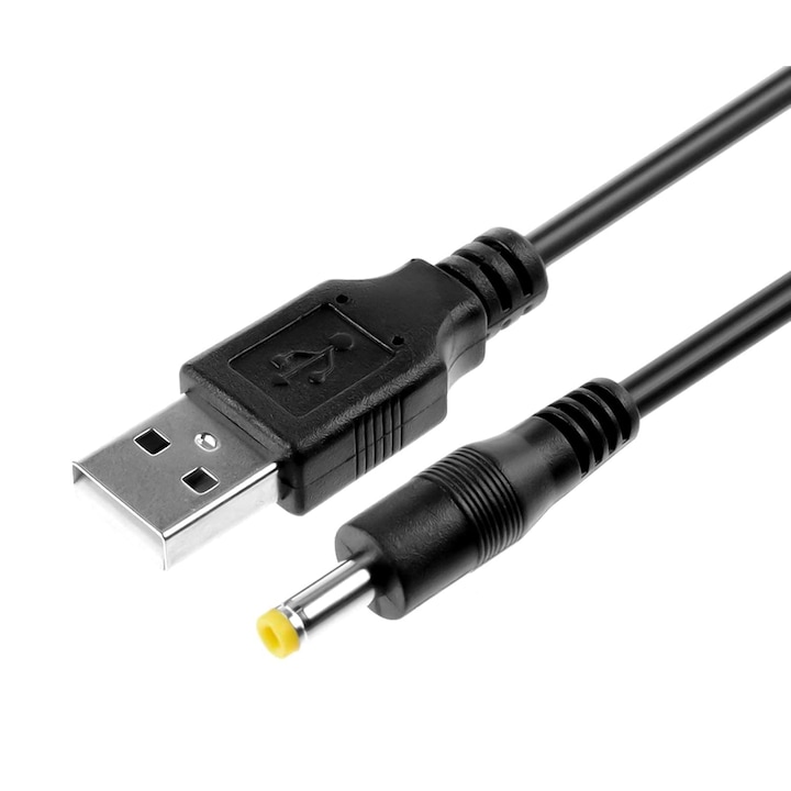 Tápkábel, PsAyl®, Sony Playstation Portable PSP 1000 2000 3000 sorozatú konzollal kompatibilis PSP töltő cserekábel, 1 m, fekete