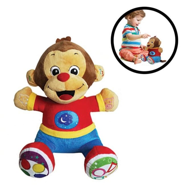 Интерактивна плюшена маймунка със звукова функция, Letty Little Genius, Многоцветна