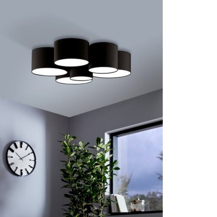 EGLO, 99509, PASTORE 2, плафон, E27, 6X40W, IP20, черен, бял