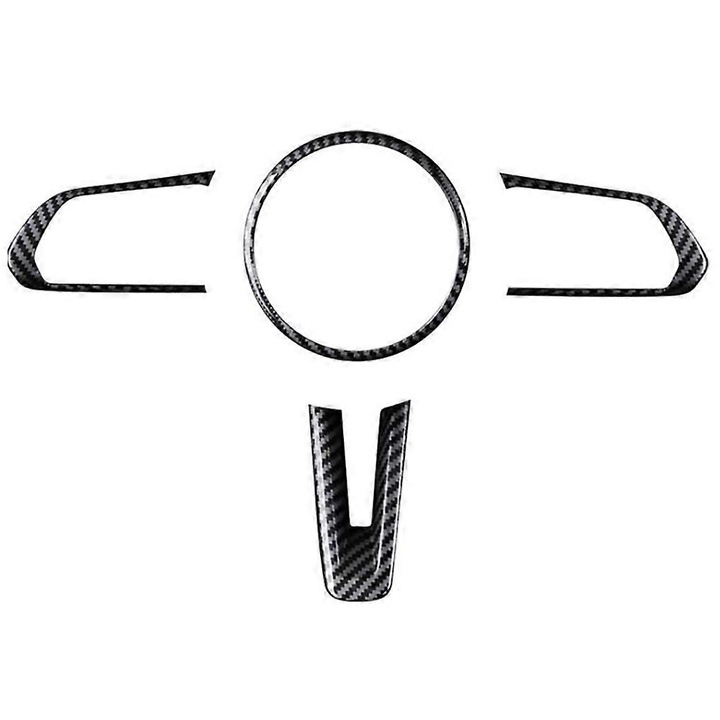 Декоративна рамка за волан от карбонови влакна, аксесоари за интериор на автомобил за Mazda 3 и CX-30, комплект от 4 части, черен