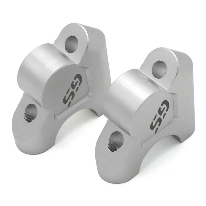 Adaptor ghidon motocicleta, 30mm inaltime, 25mm inapoi, argintiu, metal