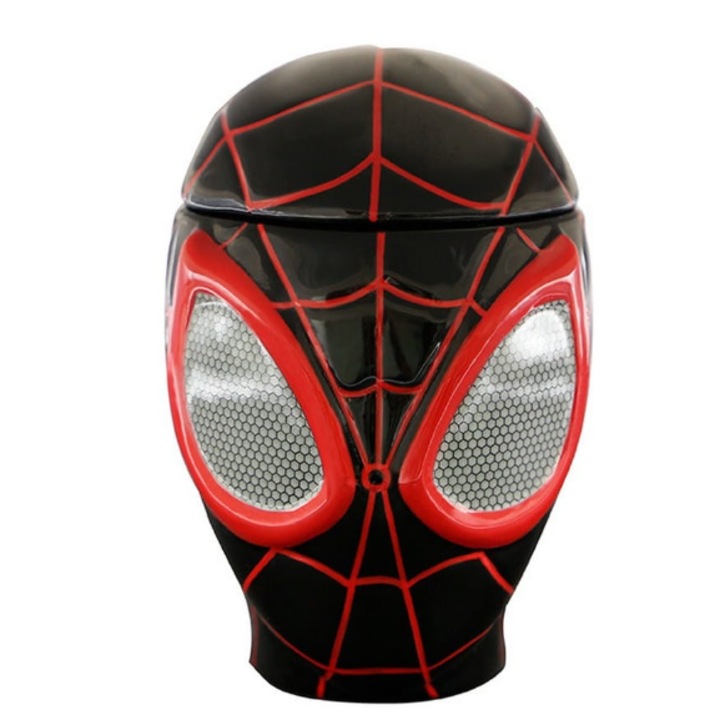 Cana cu capac - Marvel - Spider-Man - Miles Morales, Ceramica, Negru