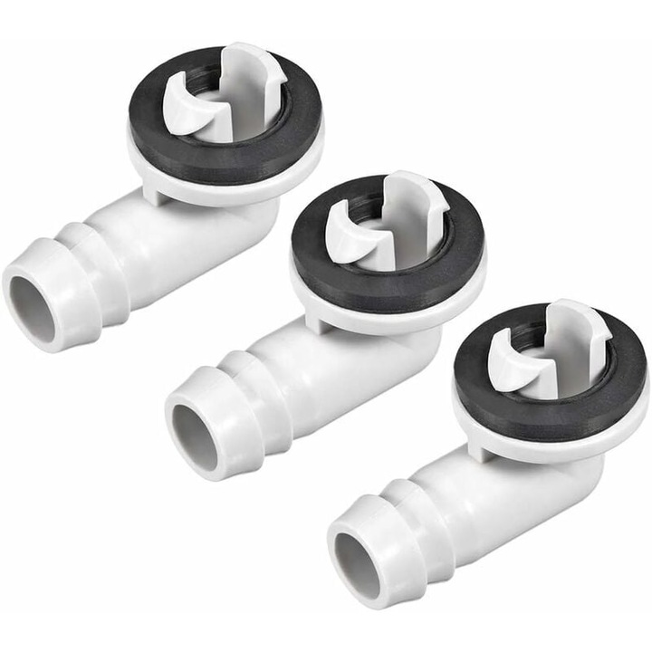 3 db könyökös légkondicionáló lefolyócső csatlakozó készlet, műanyag, 15mm, 46mm