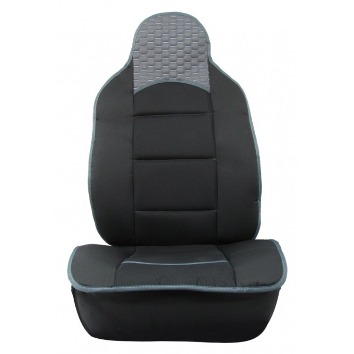 Huse universale pentru scaune fata 2 buc. / Material textil si piele / Culoare gri