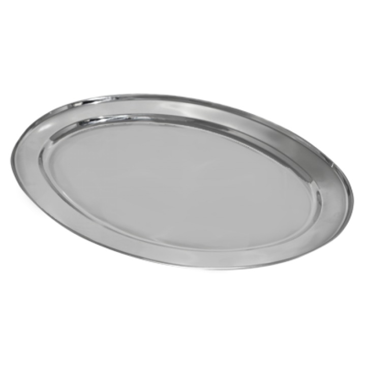 Platou servire tava inox ovala 60cm