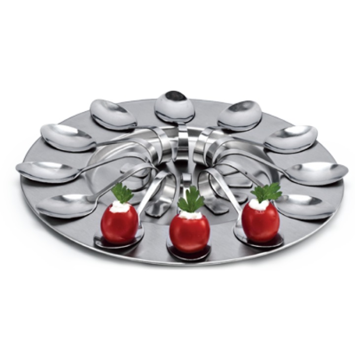 Tava servire cu 12 linguri aperitiv