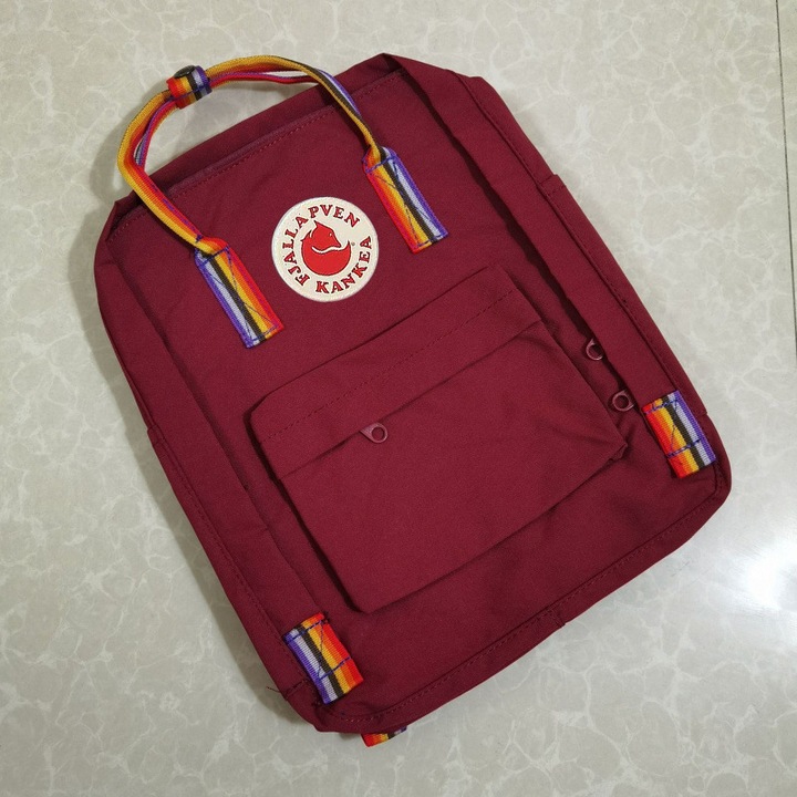 FJALLRAVEN KANKEN hátizsák, vízálló vászon utazó számítógépes hátizsák diákoknak, bordó, 16 literes