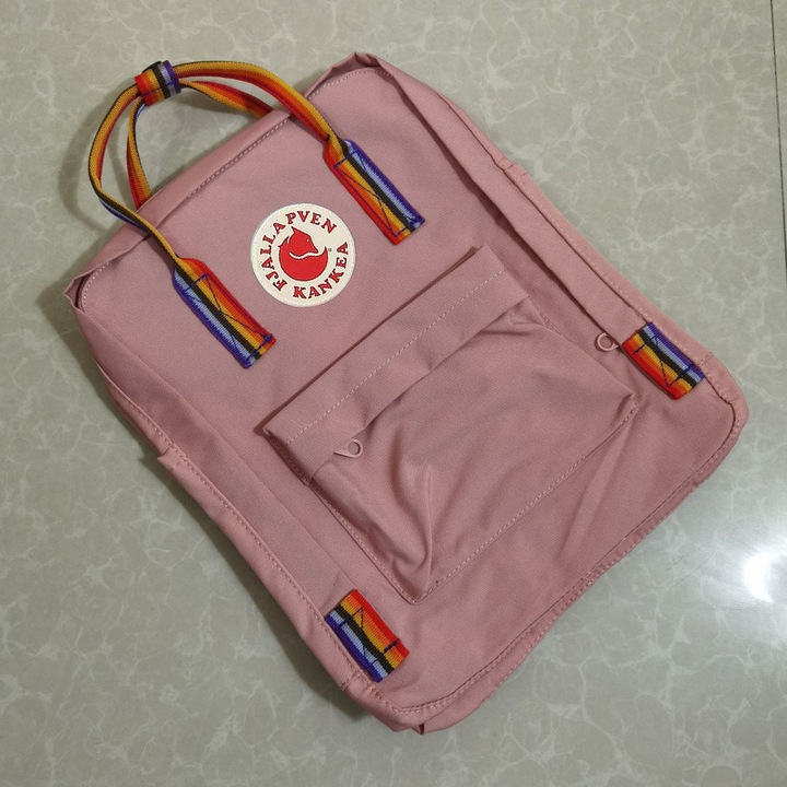 FJALLRAVEN KANKEN hátizsák, vízálló vászon utazó számítógépes hátizsák diákoknak, rózsaszín, 16 literes