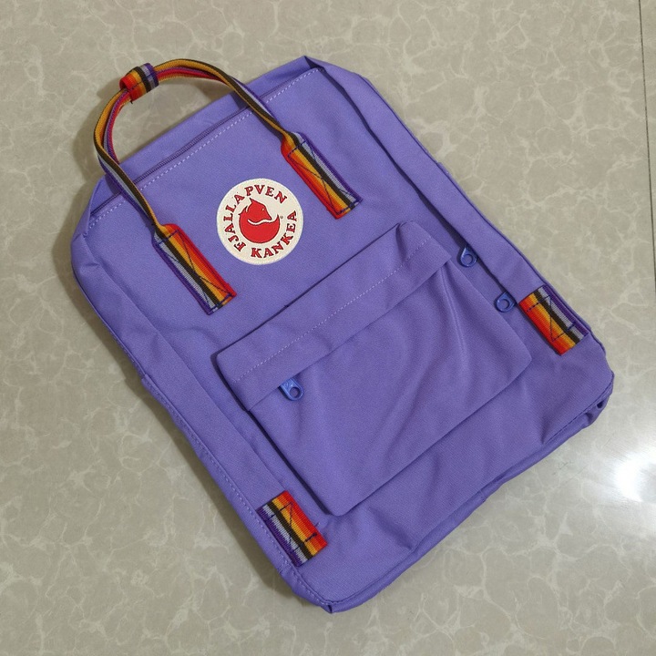 FJALLRAVEN KANKEN hátizsák, vízálló vászon utazó számítógépes hátizsák diákoknak, világoslila, 16L