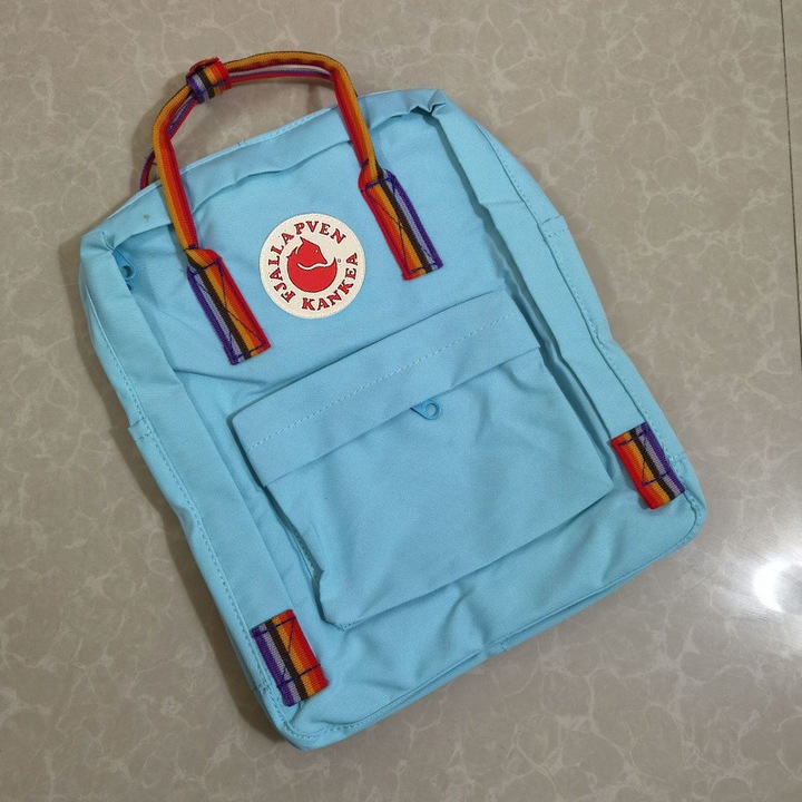 FJALLRAVEN KANKEN hátizsák, vízálló vászon utazó számítógépes hátizsák diákoknak, égkék, 16L