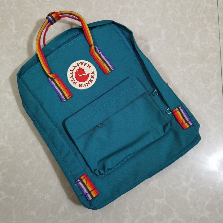 FJALLRAVEN KANKEN hátizsák, vízálló vászon utazó számítógépes hátizsák diákoknak, világoszöld, 16 literes