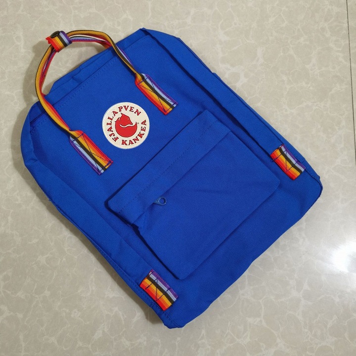 FJALLRAVEN KANKEN hátizsák, vízálló vászon utazó számítógépes hátizsák diákoknak, tókék, 16L