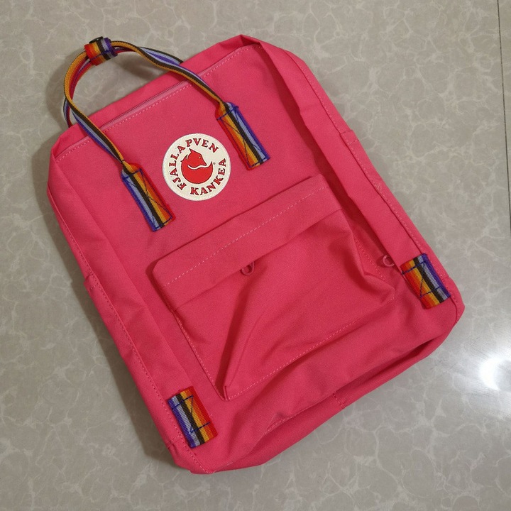 FJALLRAVEN KANKEN hátizsák, vízálló vászon utazó számítógépes hátizsák diákoknak, görögdinnyepiros, 16L