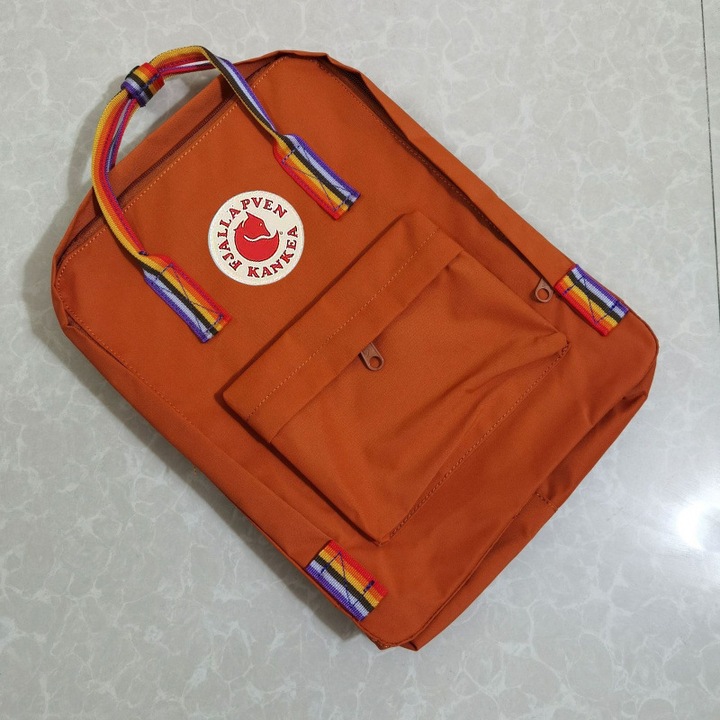 FJALLRAVEN KANKEN hátizsák, vízálló vászon utazó számítógépes hátizsák diákoknak, narancssárga, 16L