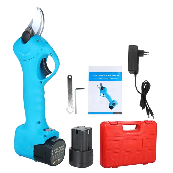 Foarfeca de gradinarit, set, taiere 25 mm, reincarcabila 16, 8 V, motor fara perii