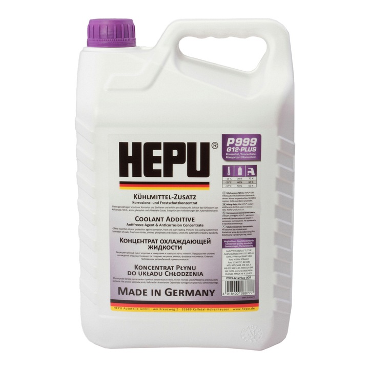 Antigel concentrat Hepu G12+ mov 5 litri