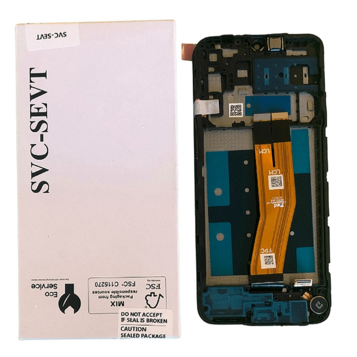 Дисплей за Samsung A145P, 14 4G-2023, Service Pack, С рамка