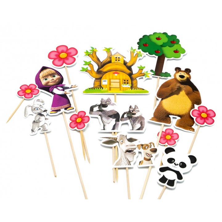 Accesorii toppers Masha si Ursul