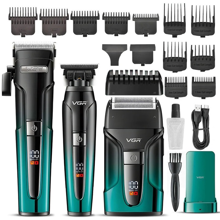 VGR V-694 Set de tuns profesional 3 in 1, trimmer si aparat de ras