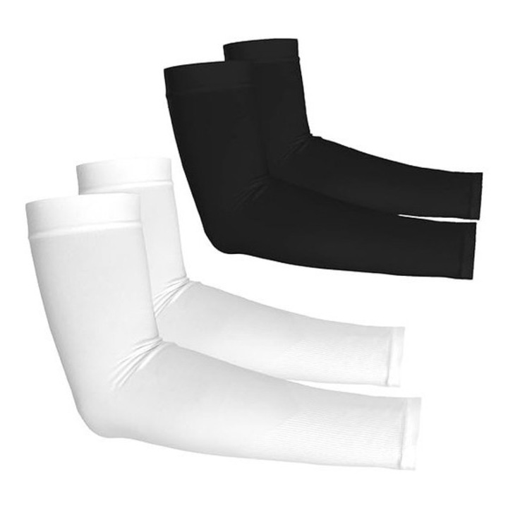 Manusi de protectie UV, set 2 bucati, alb si negru, UPF 50, pentru sporturi in aer liber