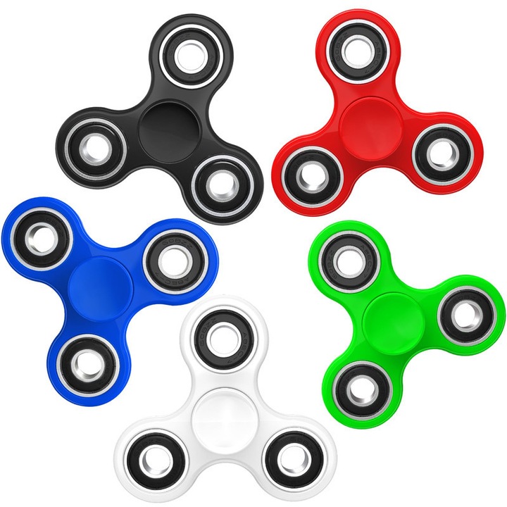 Set de jucarii senzoriale Finger Spinner, 5 piese, pentru reducerea anxietatii, multicolor, 2.95x2.95in