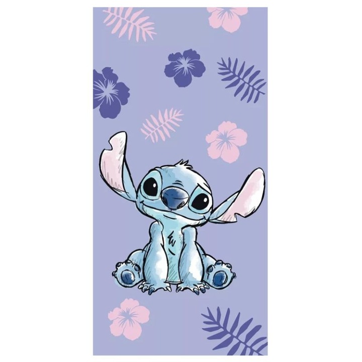Prosop de plaja Disney, Lilo si Stitch, 70x140 cm, violet