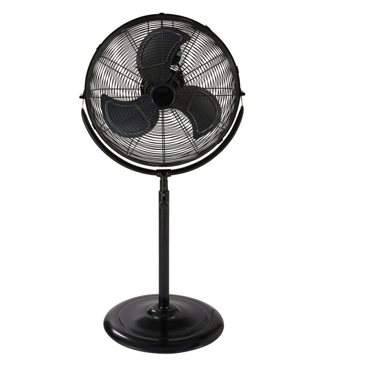 Ventilator cu picior Equation Mogo 3, 3 viteze, design retro, culoare alb, înălțime ajustabilă