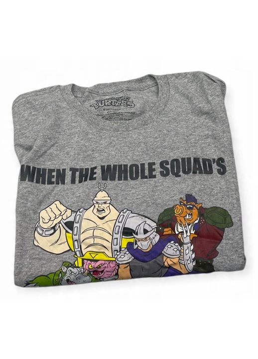 Férfi kerek nyakú póló SPENCER'S TURTLES szürke pamutból, XL INTL