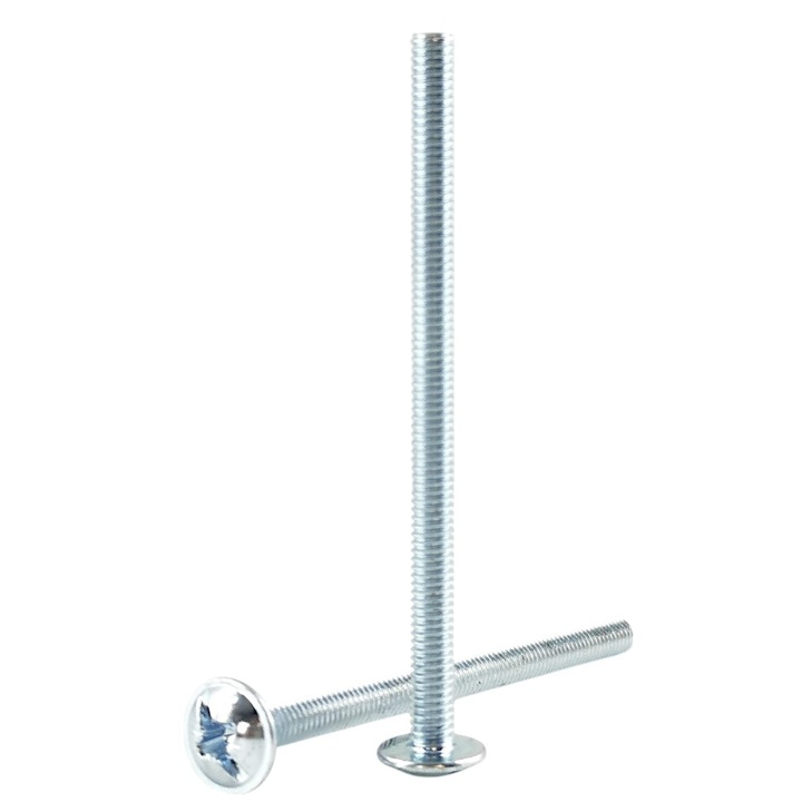 Set 250 buc Surub metric cap bombat combinat DIN 967-4.8, M4x60, PZ2