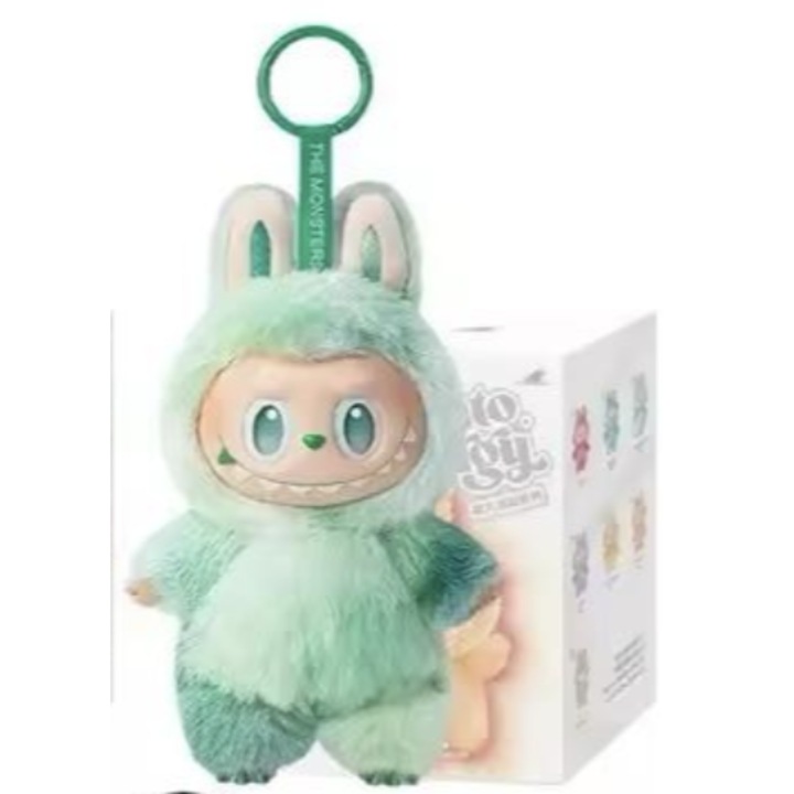 Jucarie de plus, Labubu, seria High Energy Ahead, generatia 3, moale si confortabila, cu breloc, set pentru scoala, 17 cm, Verde