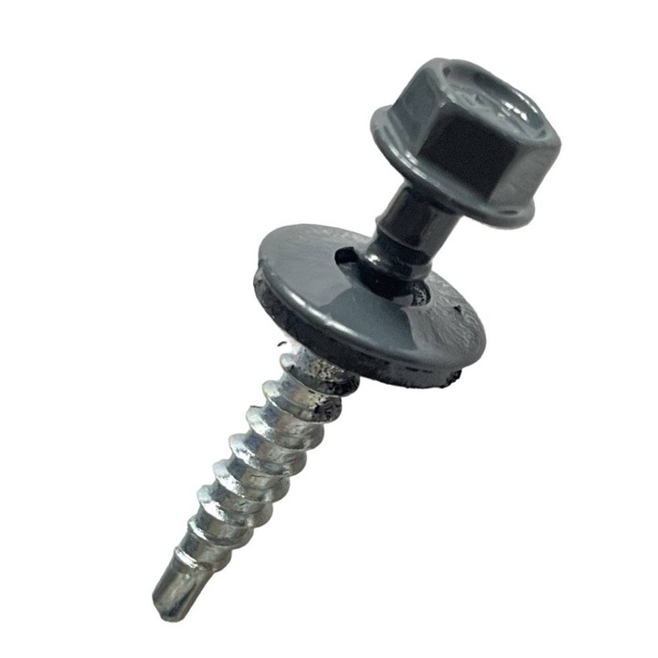 Surub autoperforant, Otel zincat, Otelul de inalta calitate asigura rezistenta, Acoperirea galvanizata ofera o protectie excelenta impotriva coroziunii, Capul de spalare distribuie presiunea uniform, Design robust, 4.8 mm x 35 mm, Argint