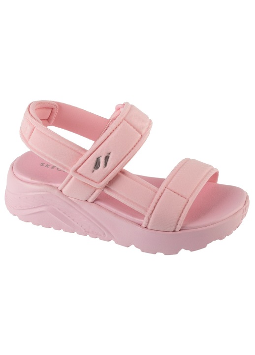 Skechers, Uno Lite tépőzáras textil szandál, Rózsaszín