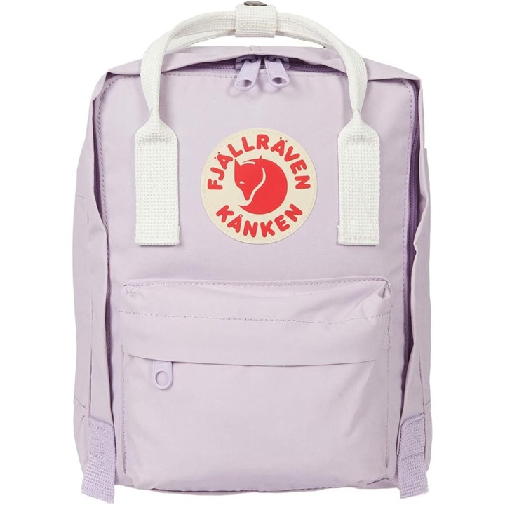Fjallraven kanken szintetikus hátizsák, 16 literes, 38 x 27 x 13 cm, világoslila/fehér