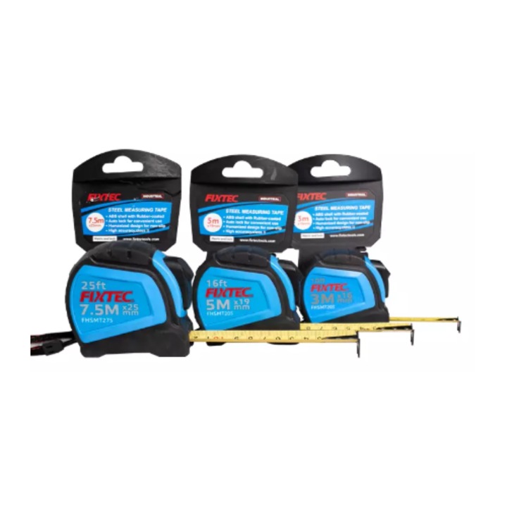 Ruleta Fixtec 10m, otel inoxidabil, blocare automata, usor de citit