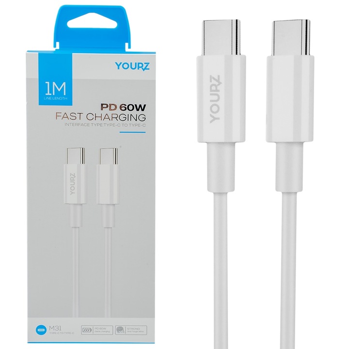 Cablu de Date si Incarcare USB-C - USB-C, 60W