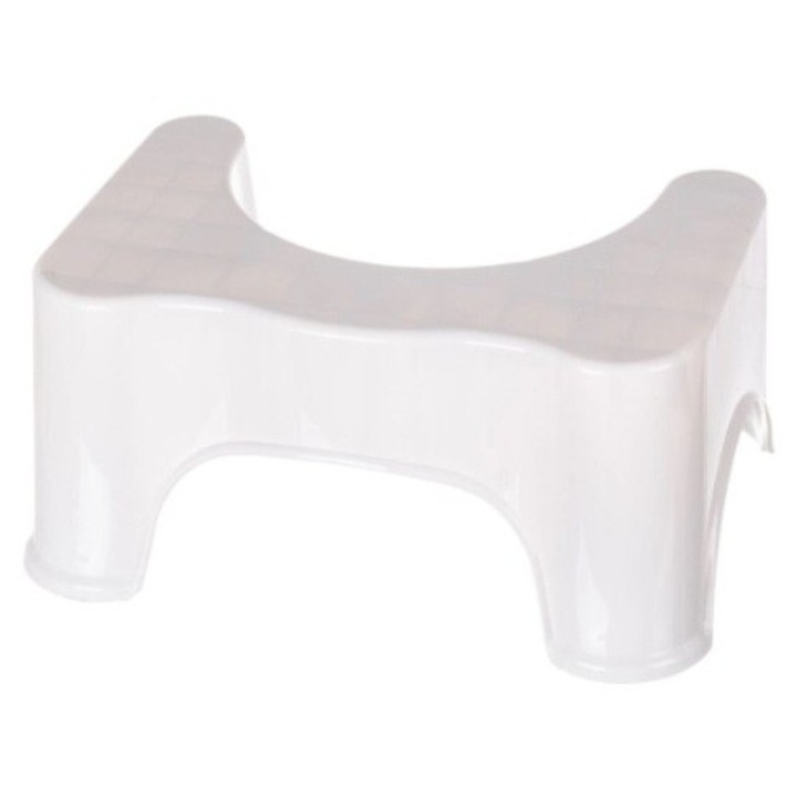 Scaun din plastic, pentru toaleta, 46 x 21 cm, alb